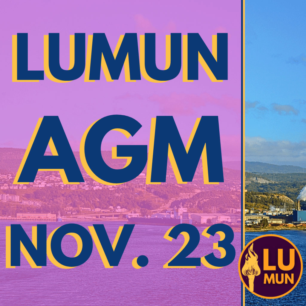 Lecturers Union of Memorial University annual general meeting November 23rd, 2025 updated poster with picture of Corner Brook